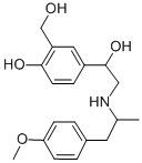 α-[(p-メトキシ-α-メチルフェネチルアミノ)メチル]-4-ヒドロキシ-1,3-ベンゼンジメタノール 化学構造式