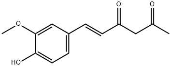 (5E)-6-(4-ヒドロキシ-3-メトキシフェニル)-5-ヘキセン-2,4-ジオン 化学構造式