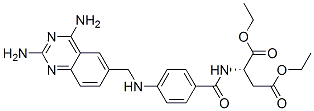 N-[4-[[(2,4-ジアミノ-6-キナゾリニル)メチル]アミノ]ベンゾイル]-L-アスパラギン酸ジエチル 化学構造式