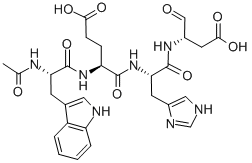 Ac-L-Trp-L-Glu-L-His-[(S)-1-ホルミル-2-カルボキシエチル]NH2 化学構造式
