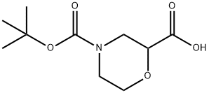 4-BOC-2-モルホリンカルボン酸 化学構造式