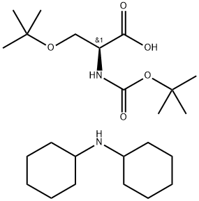 N-叔丁氧羰基-O-叔丁基-L-丝氨酸二环己胺盐 结构式
