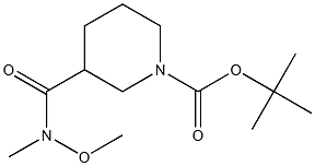 1-Boc-3-[methoxy(methyl)carbamoyl]piperidine 化学構造式