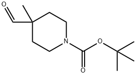 1-BOC-4-甲酰基-4-甲基哌啶, 189442-92-0, 结构式