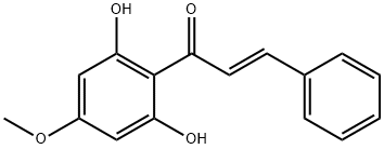 (E)-2',6'-ジヒドロキシ-4'-メトキシカルコン 化学構造式