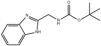 2-(tert-ブチルオキシカルボニルアミノメチル)-1H-ベンゾイミダゾール 化学構造式