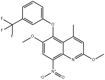 2,6-DIMETHOXY-4-METHYL-8-NITRO-5-[3-(TRIFLUOROMETHYL)PHENOXY]QUINOLINE, 189746-15-4, 结构式