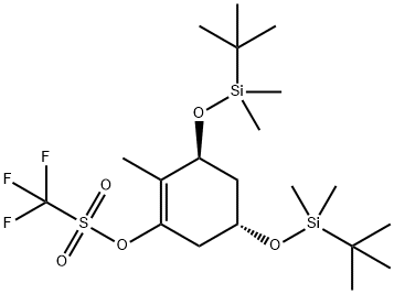 1-トリフルオロメタンスルホン酸(3S,5S)-3,5-ビス(TERT-ブチルジメチルシリルオキシ)-2-メチル-1-シクロヘキセン-1-オール 化学構造式