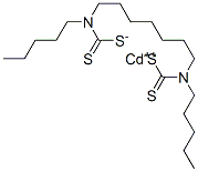 cadmium bis(dipentyldithiocarbamate) Structure