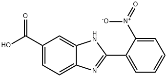 2-(2-NITRO-PHENYL)-1H-BENZOIMIDAZOLE-5-CARBOXYLIC ACID, 190121-93-8, 结构式