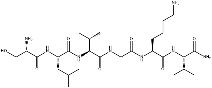 H-丝氨酰亮氨酰异亮氨酰甘氨酰赖氨酰缬氨酰NH2, 190383-13-2, 结构式