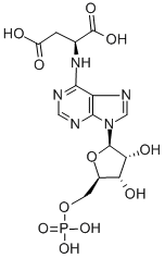 N-[9-(5-O-ホスホノ-β-D-リボフラノシル)-9H-プリン-6-イル]-L-アスパラギン酸 化学構造式