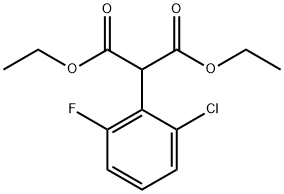 2-(2-クロロ-6-フルオロフェニル)マロン酸ジエチル 化学構造式