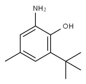 2-氨基-6-叔丁基-4-甲基苯酚 结构式