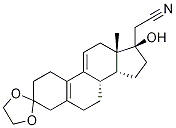 (17ALPHA)-3,3-[1,2-乙烷二基二(氧基)]-17-羟基-19-去甲孕甾-5(10),9(11)-二烯-21-腈, 190662-30-7, 结构式
