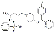 (R)-4-[(4-氯苯基)-2-吡啶基甲氧基]-1-哌啶丁酸单苯磺酸盐, 190730-42-8, 结构式