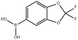 2,2-Difluoro-benzo[1,3]dioxole-5-boronic acid 化学構造式