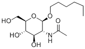 HEXYL 2-ACETAMIDO-2-DEOXY-BETA-D-GLUCOPYRANOSIDE 化学構造式