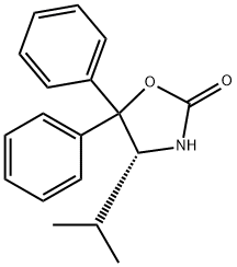(4R)-(+)-4-イソプロピル-5,5-ジフェニル-2-オキサゾリジノン 化学構造式