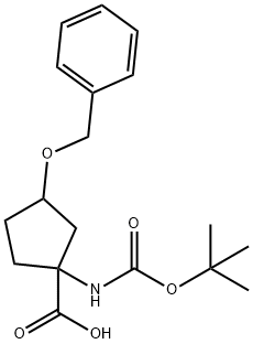 3-BENZYLOXY-1-TERT-BUTOXYCARBONYLAMINO-CYCLOPENTANECARBOXYLIC ACID Structure
