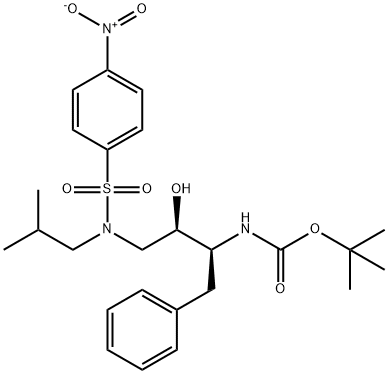 tert-Butyl [(1S,2R)-1-benzyl-2-hydroxy-3-[isobutyl[(4-nitrophenyl)sulfonyl]amino]propyl]carbamate Structure