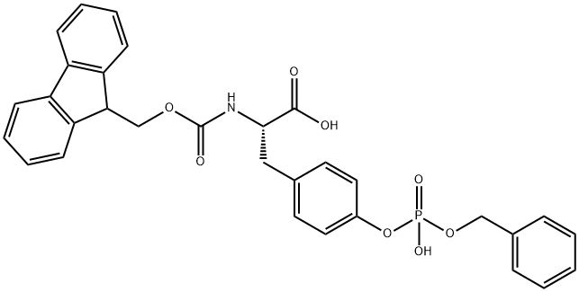 N-芴甲氧羰基-O-苄基-L-磷酸酪氨酸 结构式