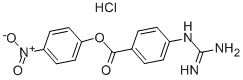 4-[(アミノイミノメチル)アミノ]安息香酸4-ニトロフェニル・塩酸塩 化学構造式