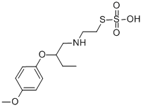 2-[2-(p-メトキシフェノキシ)ブチル]アミノエタンチオールスルファート 化学構造式