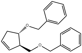 (1S.2R)-1-Benzyloxy-2-(benzyloxymethyl)-3-cyclopentene Structure