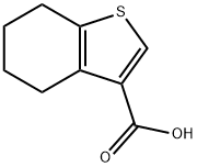 4,5,6,7-テトラヒドロ-1-ベンゾチオフェン-3-カルボン酸 化学構造式
