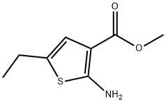 2-アミノ-5-エチルチオフェン-3-カルボン酸メチル 化学構造式