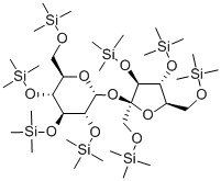 1-O,3-O,4-O,6-O-テトラキス(トリメチルシリル)-β-D-フルクトフラノシル2-O,3-O,4-O,6-O-テトラキス(トリメチルシリル)-α-D-グルコピラノシド 化学構造式