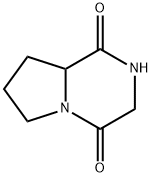 ヘキサヒドロピロロ[1,2-A]ピラジン-1,4-ジオン 化学構造式
