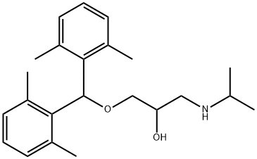 1-[ビス(2,6-ジメチルフェニル)メトキシ]-3-(イソプロピルアミノ)-2-プロパノール 化学構造式