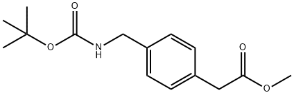2-[4-[(BOC-氨基)甲基]苯基]乙酸甲酯 结构式