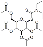 .beta.-D-Glucopyranose, 1-thio-, 2,3,4,6-tetraacetate 1-(diethylcarbamodithioate) Structure
