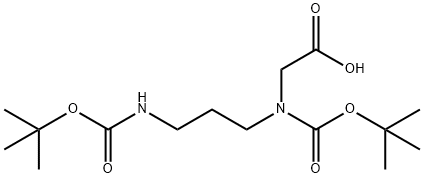 N-(叔丁氧羰基)-N-[3-(BOC-氨基)丙基]甘氨酸, 192124-66-6, 结构式