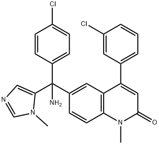 6-[amino-(4-chlorophenyl)-(3-methylimidazol-4-yl)methyl]-4-(3-chloroph enyl)-1-methyl-quinolin-2-one, 192185-68-5, 结构式