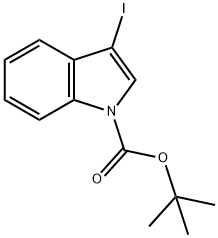 1-(TERT-ブトキシカルボニル)-3-ヨード-1H-インドール 化学構造式