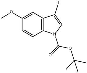3-ヨード-5-メトキシインドール-1-カルボン酸TERT-ブチルエステル 化学構造式