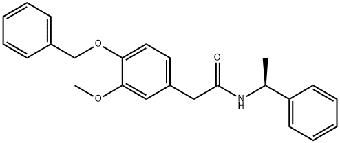 (S)-4-ベンジルオキシ-3-メトキシ-N-(1-フェニルエチル)ベンゼンアセトアミド 化学構造式