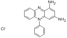 1,3-ジアミノ-5-フェニルフェナジン-5-イウム・クロリド 化学構造式