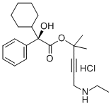 Benzeneacetic acid, alpha-cyclohexyl-alpha-hydroxy-, 4-(ethylamino)-1, 1-dimethyl-2-butynyl ester, hydrochloride, (R)-,192204-99-2,结构式