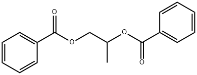 二安息香酸1,2-プロパンジイル 化学構造式