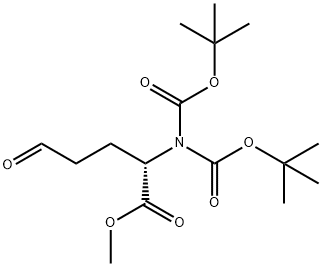 (2S)-2-(双(叔丁氧羰基)氨基)-5-氧代戊酸甲酯 结构式