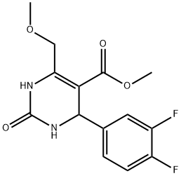 1,2,3,4-テトラヒドロ-2-オキソ-4-(3,4-ジフルオロフェニル)-6-(メトキシメチル)ピリミジン-5-カルボン酸メチル 化学構造式