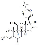 6alpha-fluoro-11beta,17,21-trihydroxy-16alpha-methylpregna-1,4-diene-3,20-dione 21-pivalate Struktur