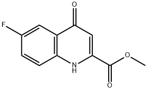 6-フルオロ-4-ヒドロキシ-2-メトキシカルボニルキノリン 化学構造式