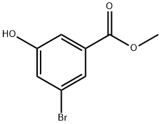 3-ブロモ-5-ヒドロキシ安息香酸メチル 化学構造式