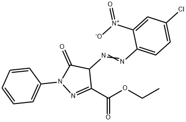 4-[(4-Chloro-2-nitrophenyl)azo]-4,5-dihydro-5-oxo-1-phenyl-1H-pyrazole-3-carboxylic acid ethyl ester Struktur